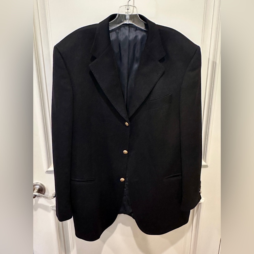 Hathaway Platinum Elegant Men’s 100% Cashmere Italian Navy Jacket